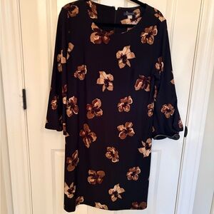 Tommy Hilfiger Black Dress with Brown Floral Print